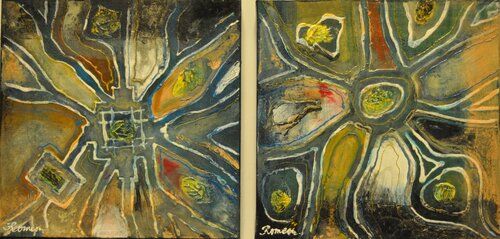 Space and Time,  three dimensions of space and the one dimension of time into a single four-dimensional , 12x24 inch, 30.5X61 cm, acrylic on canvas, SKU 1081 by Romeo Dobrota, Painting for Sale on Select