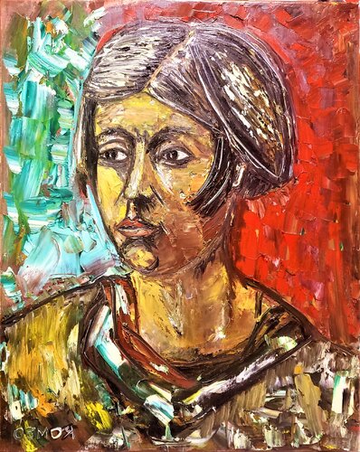 Enigmatic girl, oil on canvas, 16x20 inch, 41x51 cm, SKU 3082 von Romeo Dobrota, Malerei kaufen auf Select