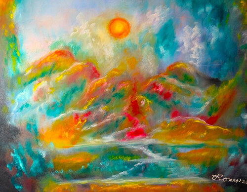 The Eden Garden, oil on canvas, 36x48 inch, 92x122 cm, SKU 3089 von Romeo Dobrota, Malerei kaufen auf Select