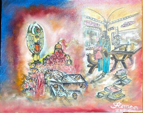 Faust, The tragical history of life and death, oil on canvas, 16x20 inch SKU 3096 von Romeo Dobrota, Malerei kaufen auf Select