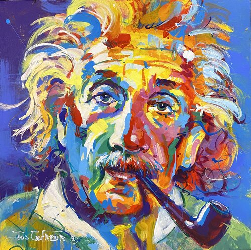 Albert Einstein 10 von Jos Coufreur, Malerei kaufen auf Select