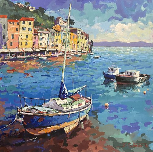 Mediterranean Vista von Jos Coufreur, Malerei kaufen auf Select
