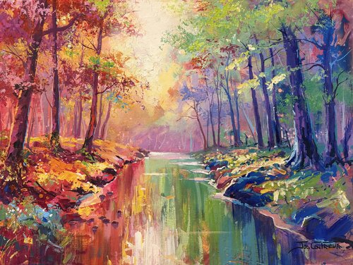 Forest Creek 9 von Jos Coufreur, Malerei kaufen auf Select