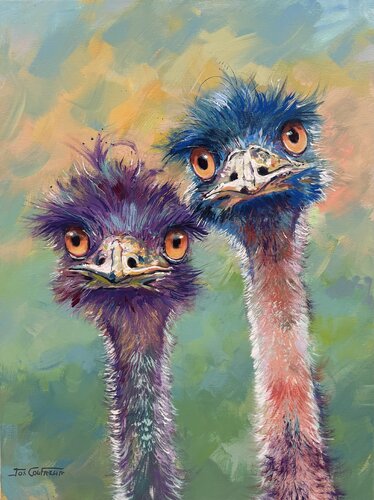 Pair of Emus 4 von Jos Coufreur, Malerei kaufen auf Select