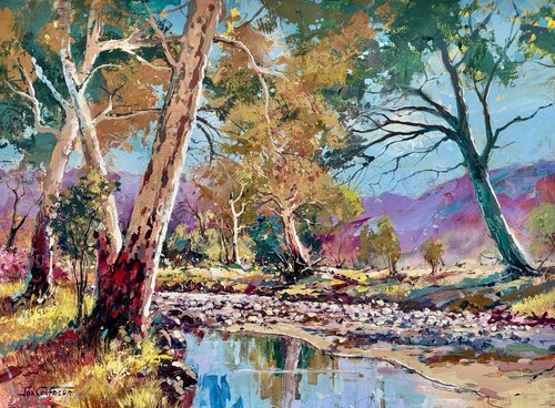 Outback Riverbed von Jos Coufreur, Malerei kaufen auf Select