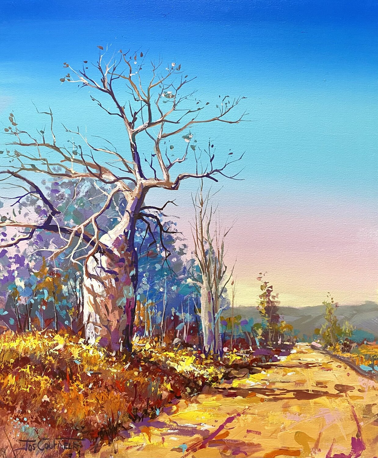Road through the Outback 3 Jos Coufreur Originalgemälde zu verkaufen