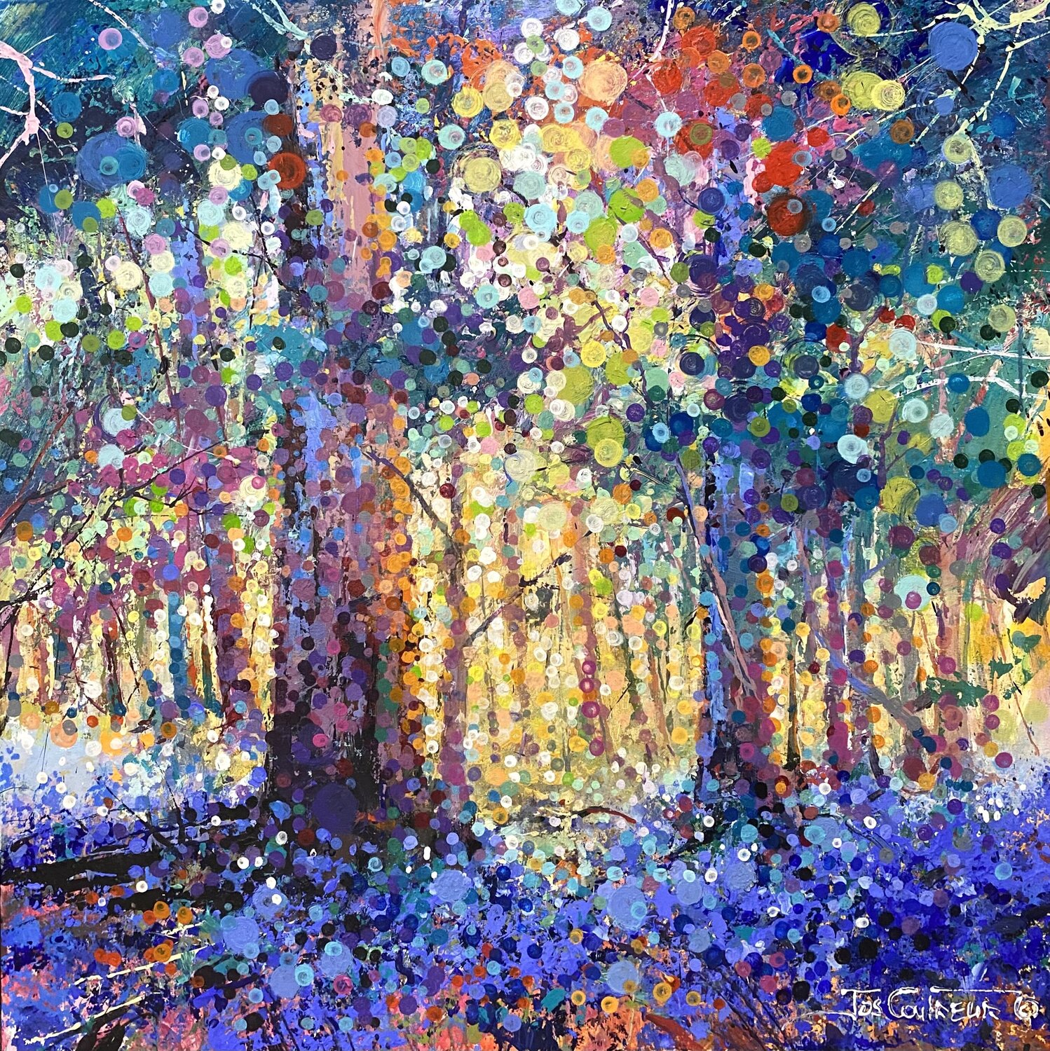 Bluebell Forest Jos Coufreur Originalgemälde zu verkaufen