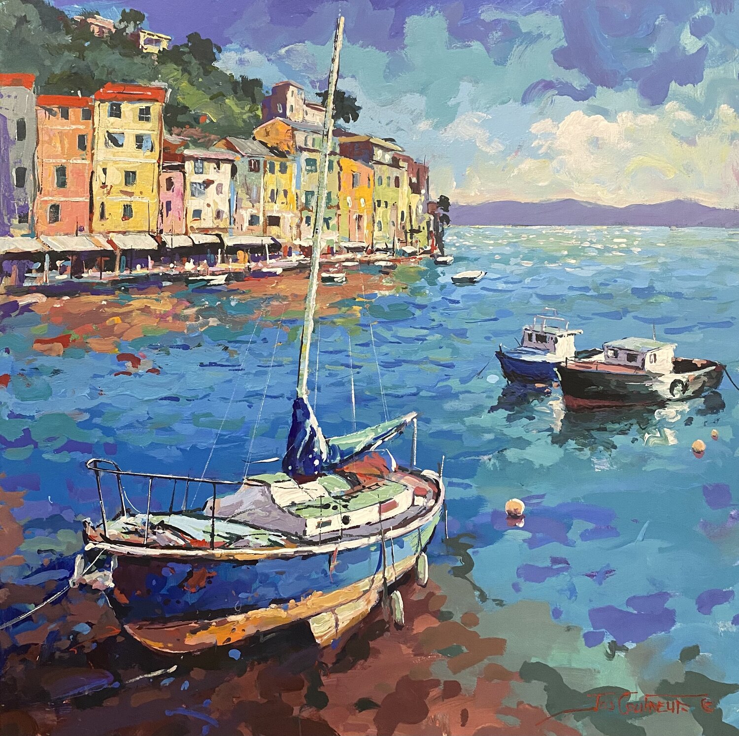 Mediterranean Vista Jos Coufreur Originalgemälde zu verkaufen