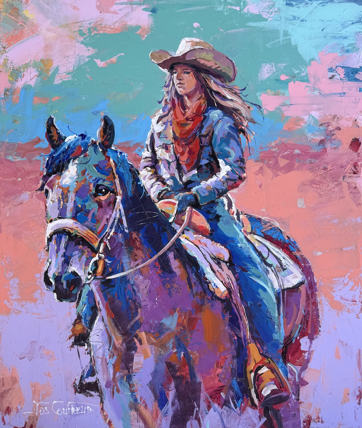 Western Light Jos Coufreur Originalgemälde zu verkaufen