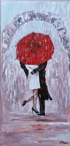 Un amour de pluie by Valerie Dragacci, Painting for Sale on Select
