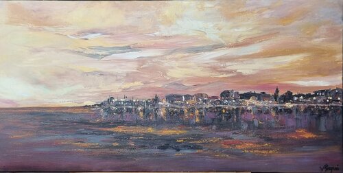Baie d'Ajaccio de Nuit by Valerie Dragacci, Painting for Sale on Select