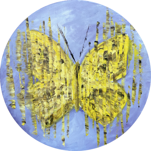 BUTTERFLY  SUNFLOWER by Helen She, Painting for Sale on Select