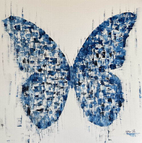 BUTTERFLY MATRIX BLU by Helen She, Painting for Sale on Select