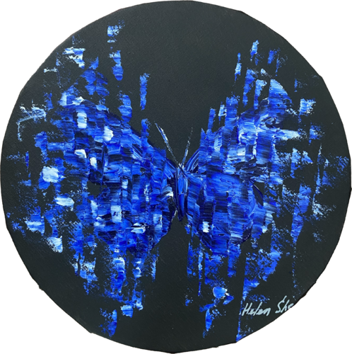 BUTTERFLY MATRIX NEON BLU by Helen She, Painting for Sale on Select
