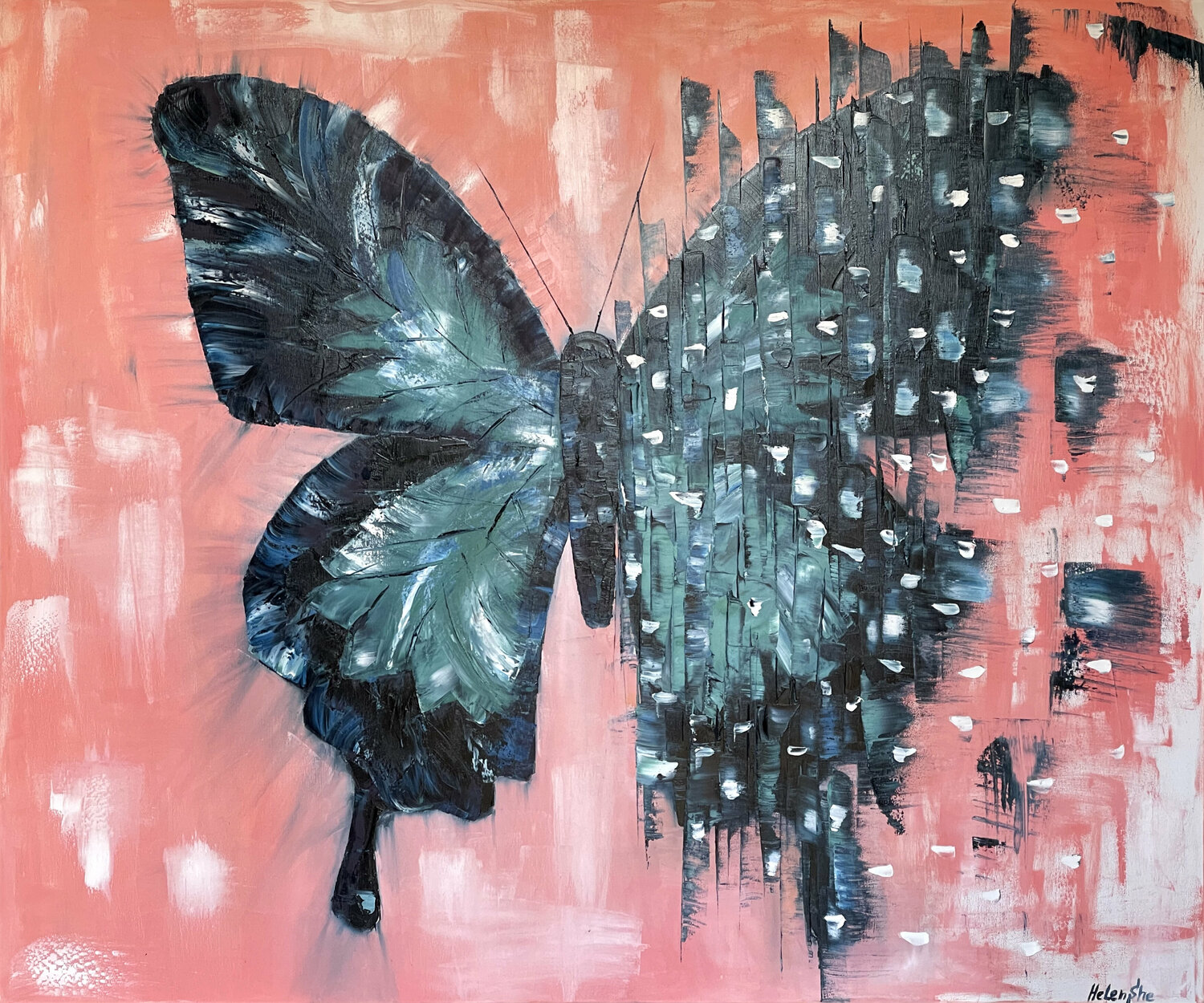 MATRIX BUTTERFLY ROSA Helen She Original painting for sale