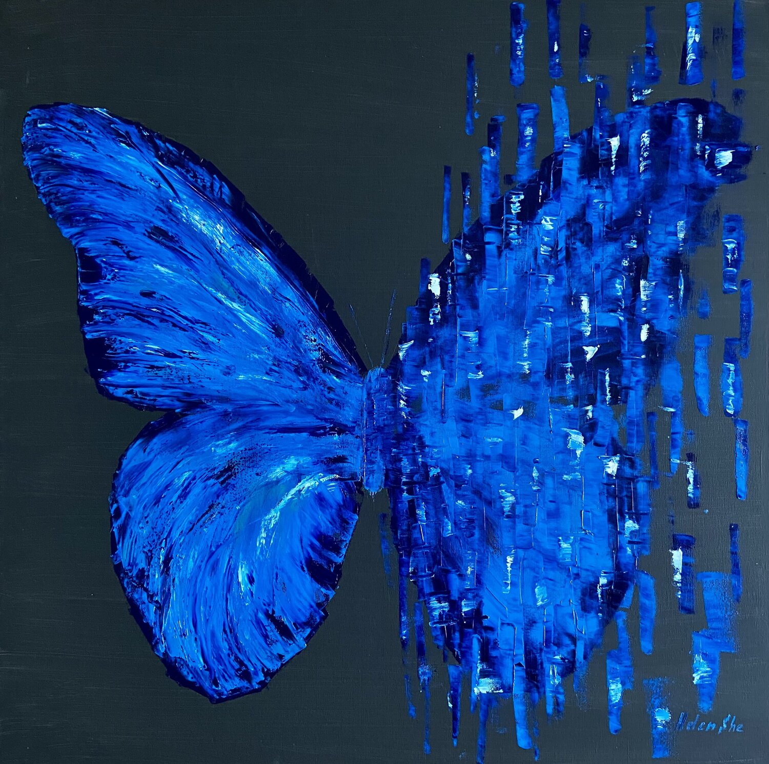 MATRIX BUTTERFLY NIGHT Helen She Original painting for sale