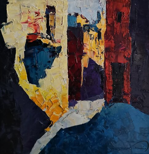Carrer estret by Tomàs Sunyol, Painting for Sale on Select