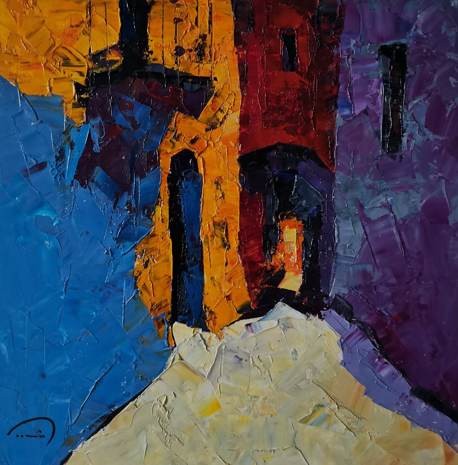 El carrer petit Tomàs Sunyol Original painting for sale