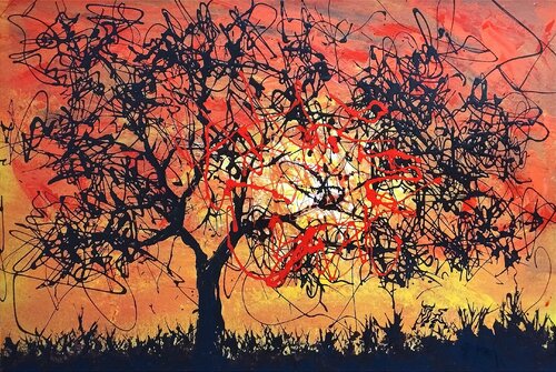 Tarde de fuego by Toro Tribal, Painting for Sale on Select