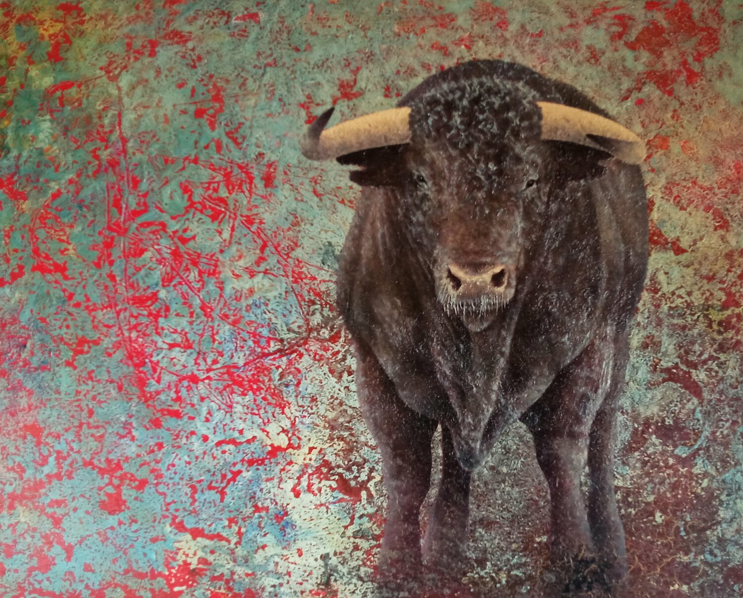 MATÉRICO Toro Tribal Original painting for sale