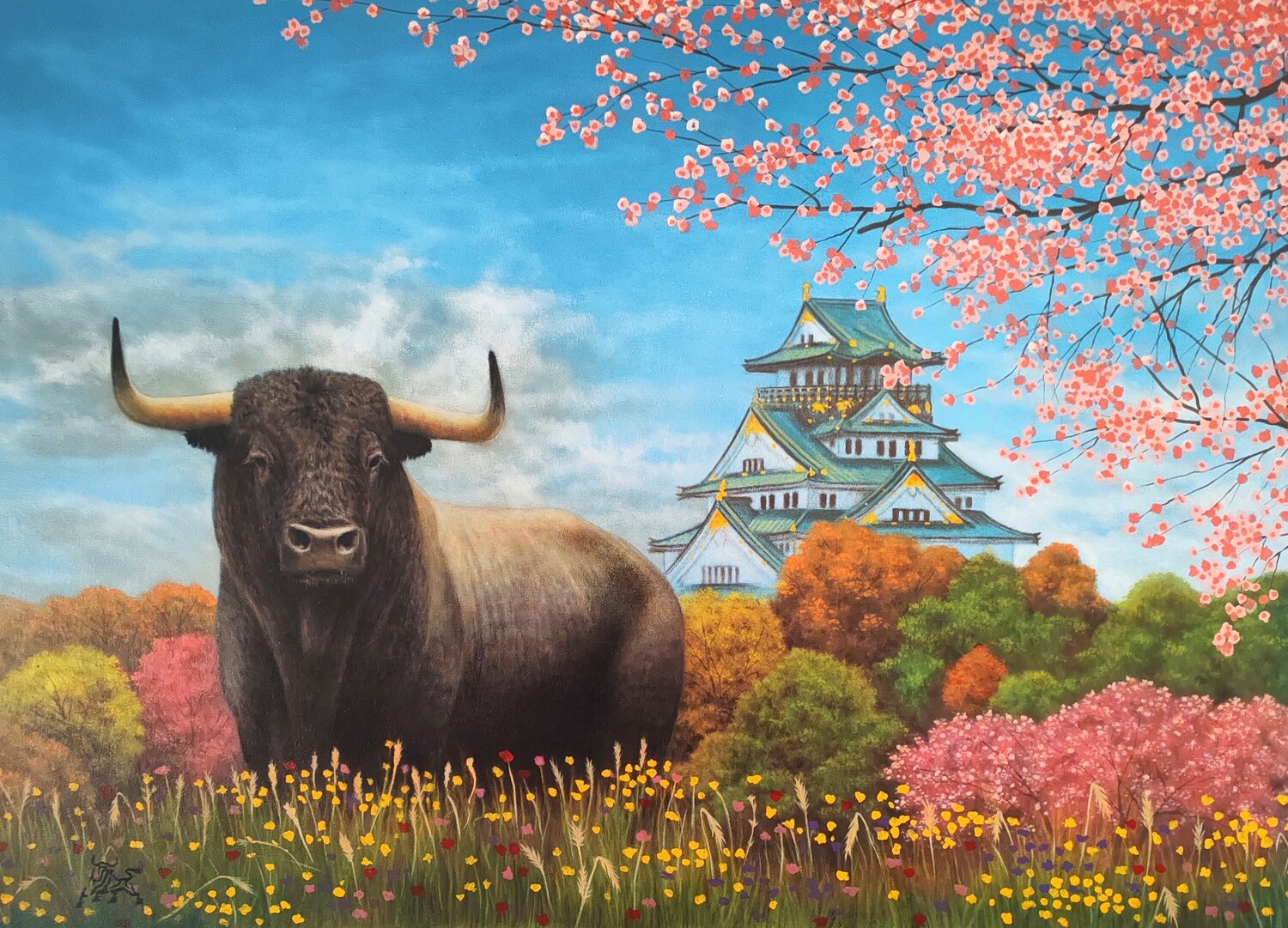TORO DE OSAKA Toro Tribal Original painting for sale