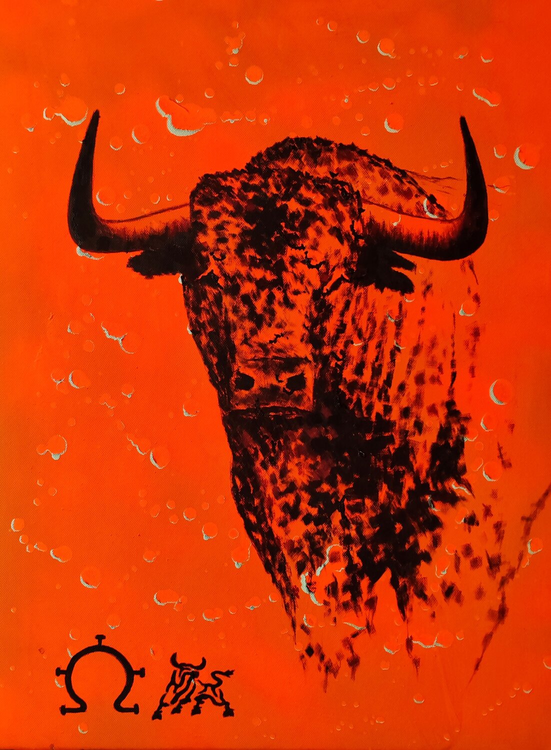 05-TC-PARTIDO DE RESINA Toro Tribal Original painting for sale