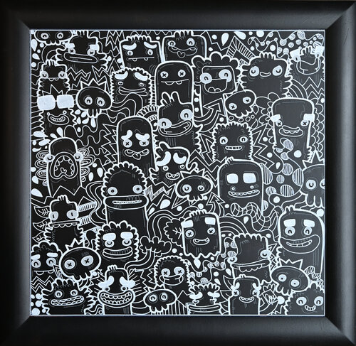 Grey Cats by Fatin Rahmouni, Painting for Sale on Select