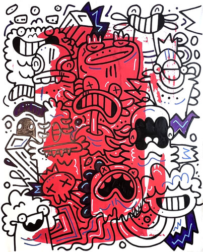Red Dot Finish by Fatin Rahmouni, Painting for Sale on Select