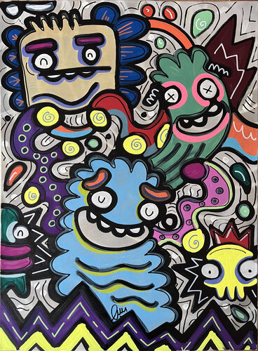 Electric Tickle by Fatin Rahmouni, Painting for Sale on Select