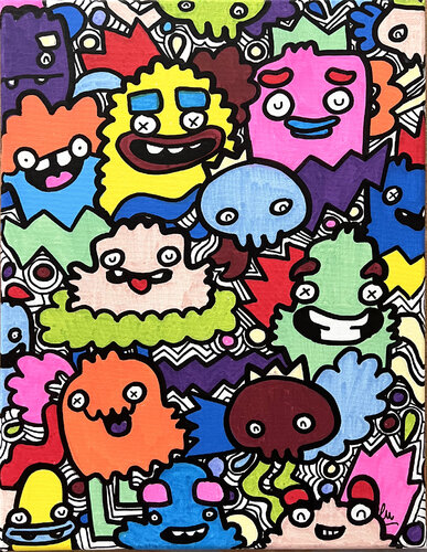 All in Line by Fatin Rahmouni, Painting for Sale on Select