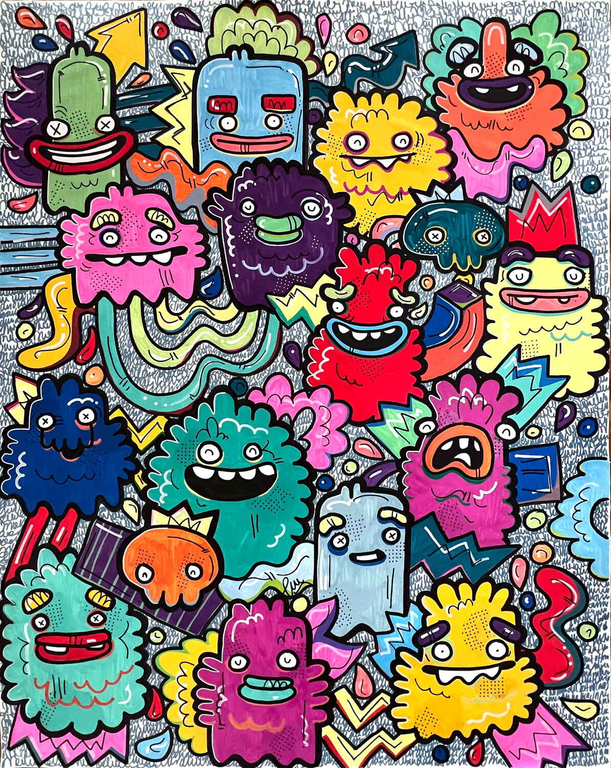 Griddish Happiness Fatin Rahmouni Original painting for sale
