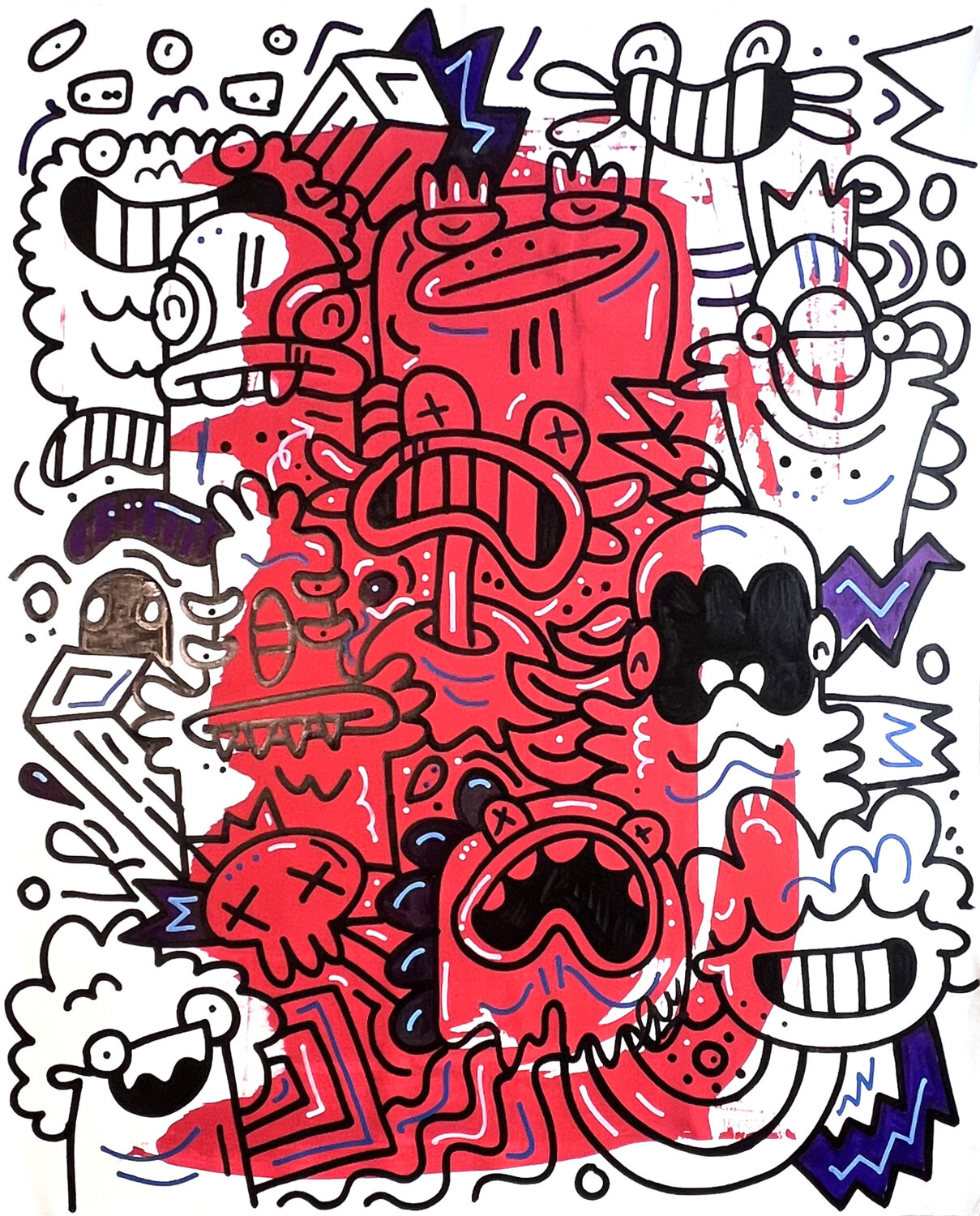 Red Dot Finish Fatin Rahmouni Original painting for sale