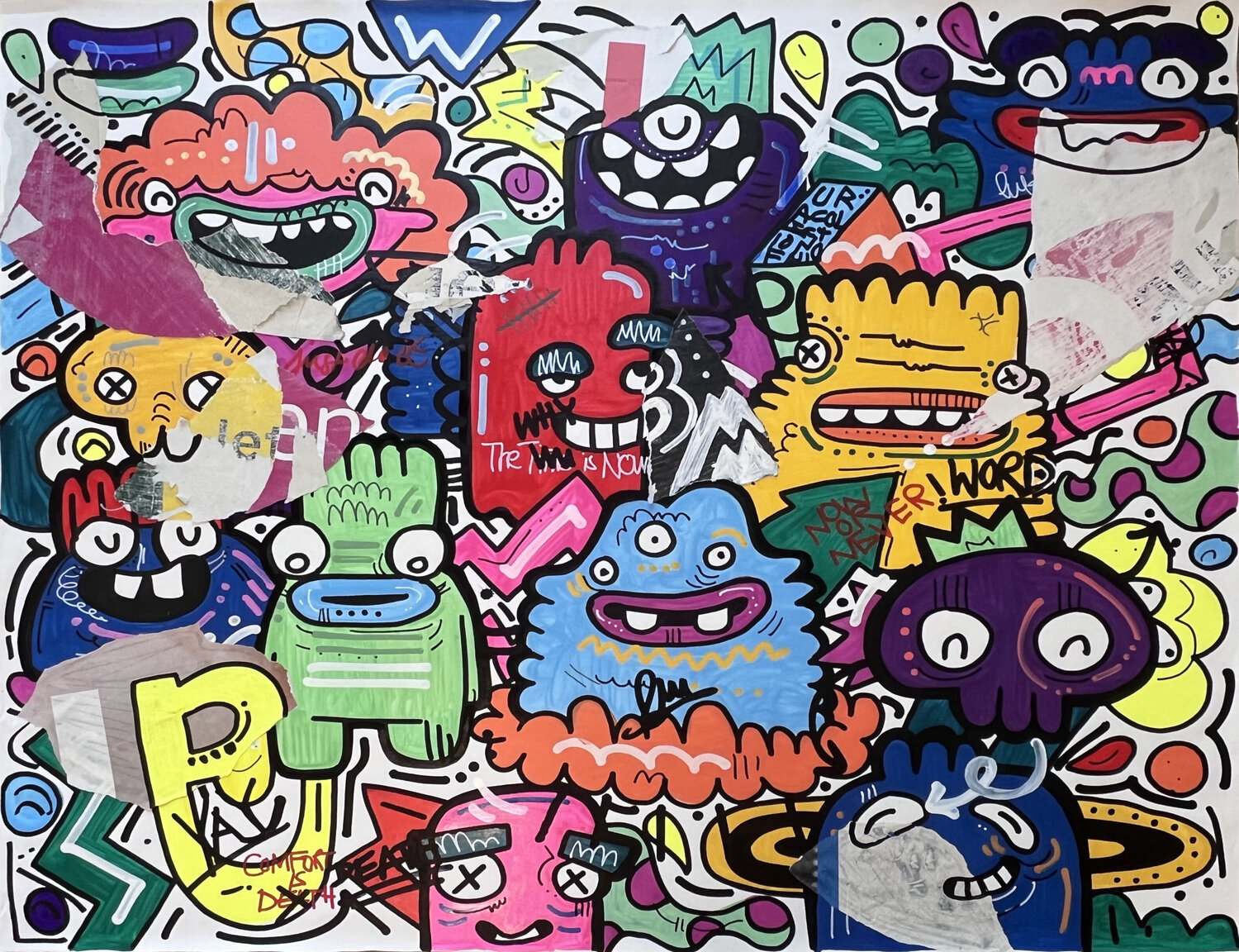 Scratch'n Fatin Rahmouni Original painting for sale