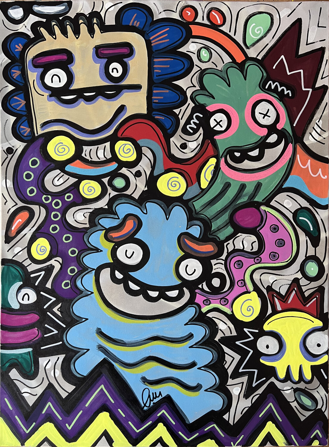 Electric Tickle Fatin Rahmouni Original painting for sale