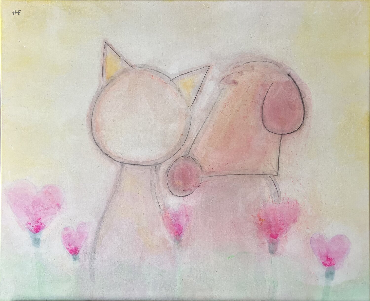 愛護（二）/　protection 2 Hisato Fukumoto Original painting for sale
