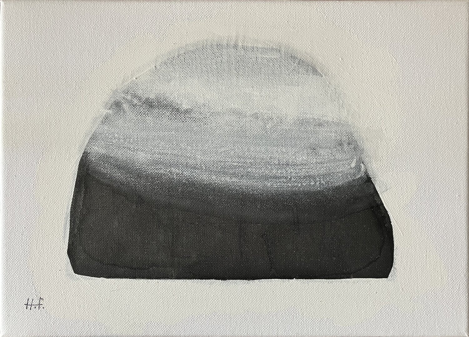 白雲幽石（六）/　White clouds and quiet stone　6 Hisato Fukumoto Original painting for sale