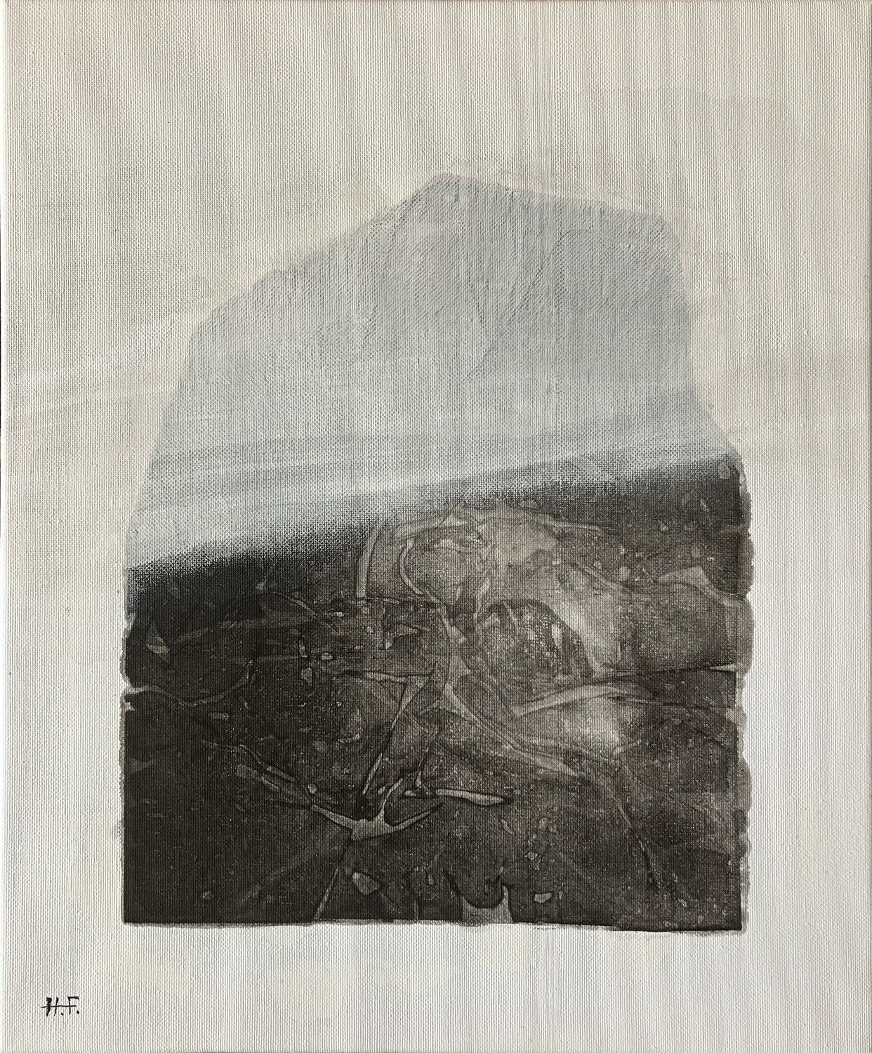 白雲幽石（七）/　White clouds and quiet stone　7 Hisato Fukumoto Original painting for sale