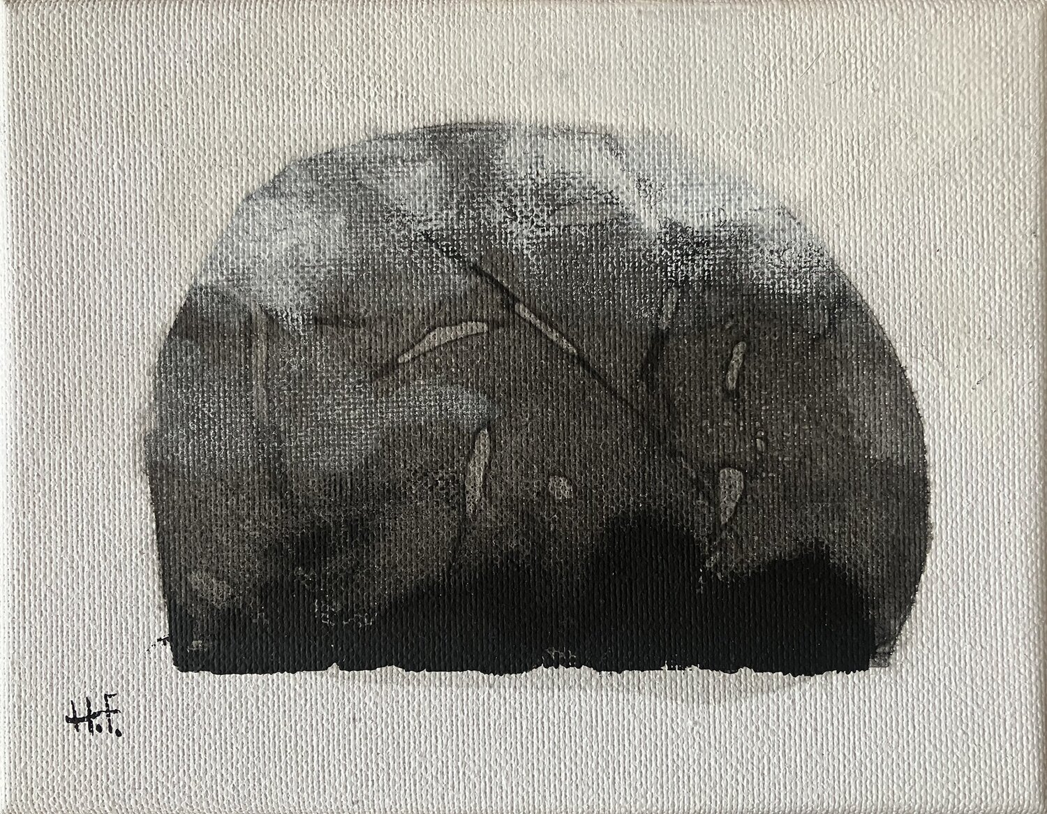 白雲幽石（十）/　White clouds and quiet stone　10 Hisato Fukumoto Original painting for sale
