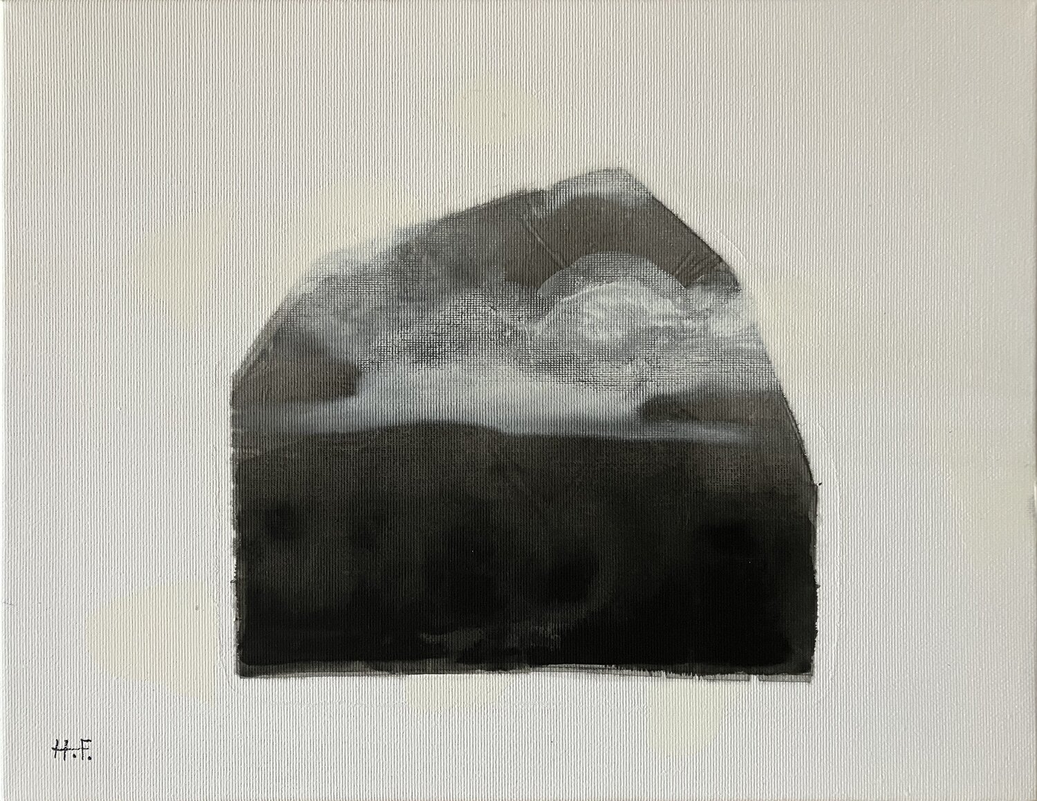 白雲幽石（十二）　/　White clouds and quiet stone 12 Hisato Fukumoto Original painting for sale