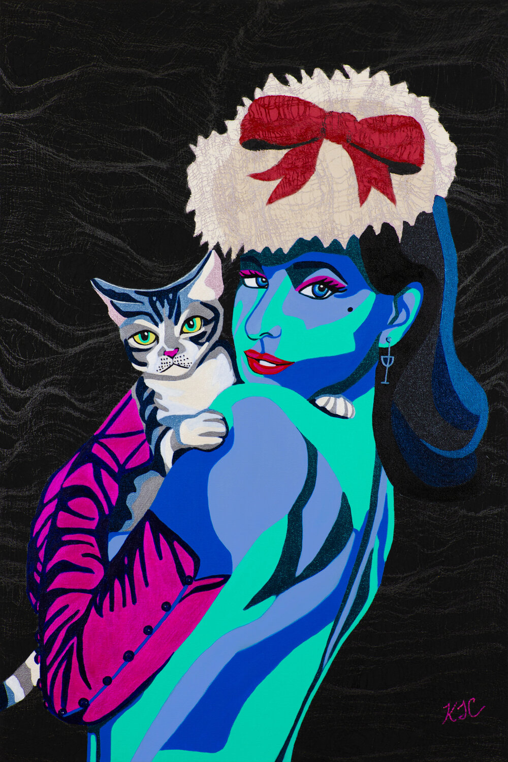 That's Miss Cat Lady To You! Karen Coates Original painting for sale