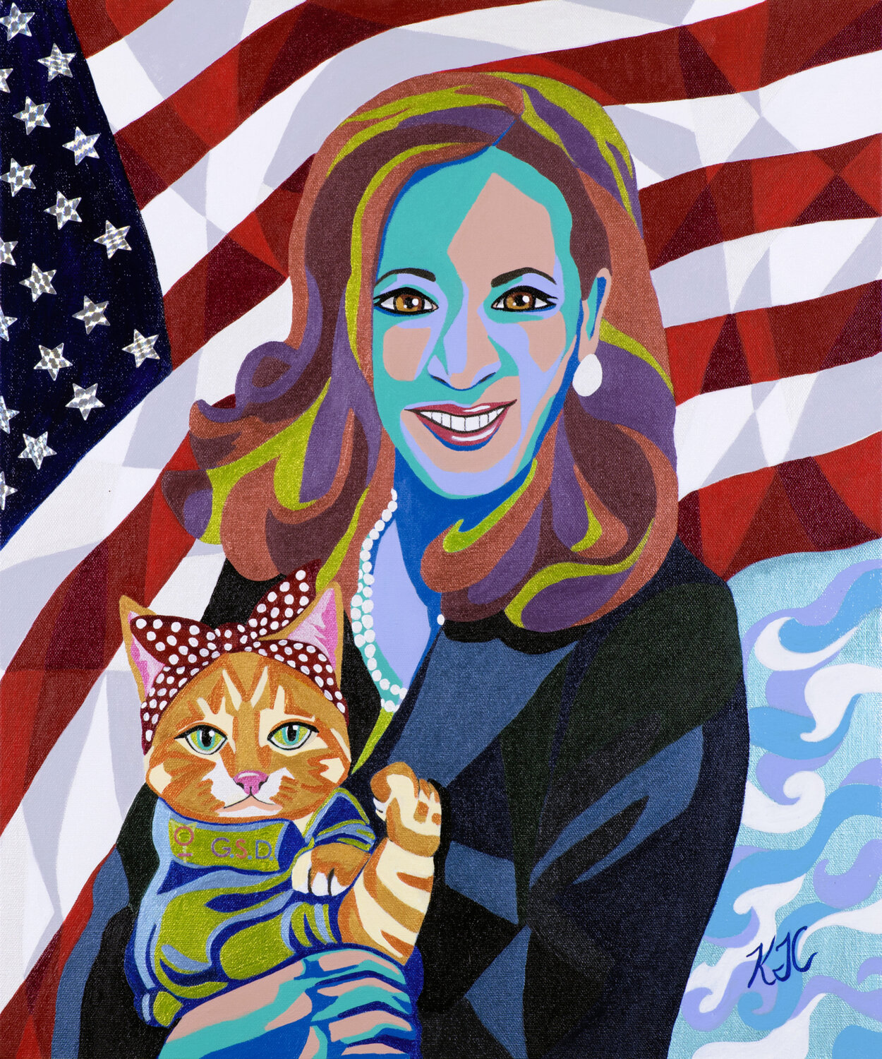 #KamalaIsBrat Karen Coates Original painting for sale