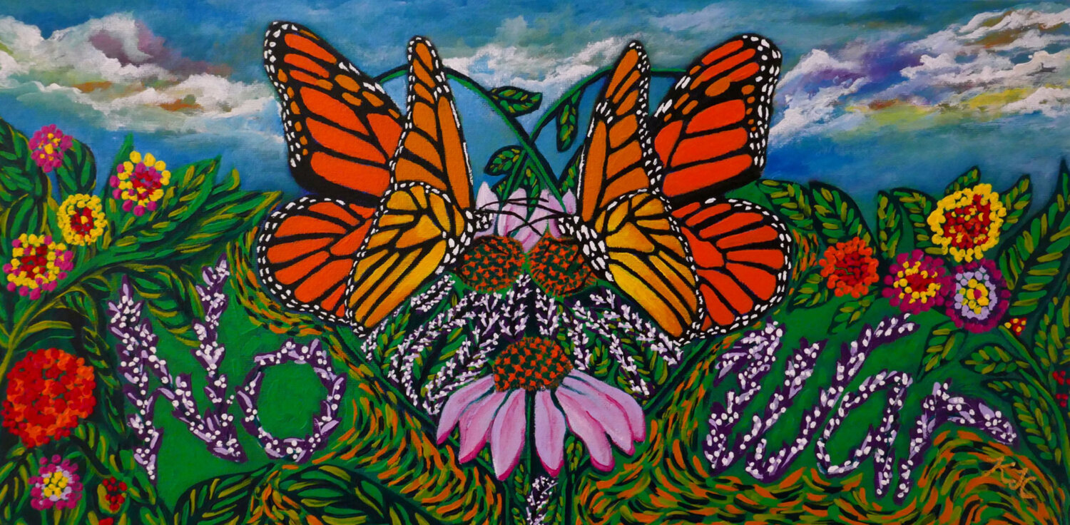 Pollinating Peace Karen Coates Original painting for sale