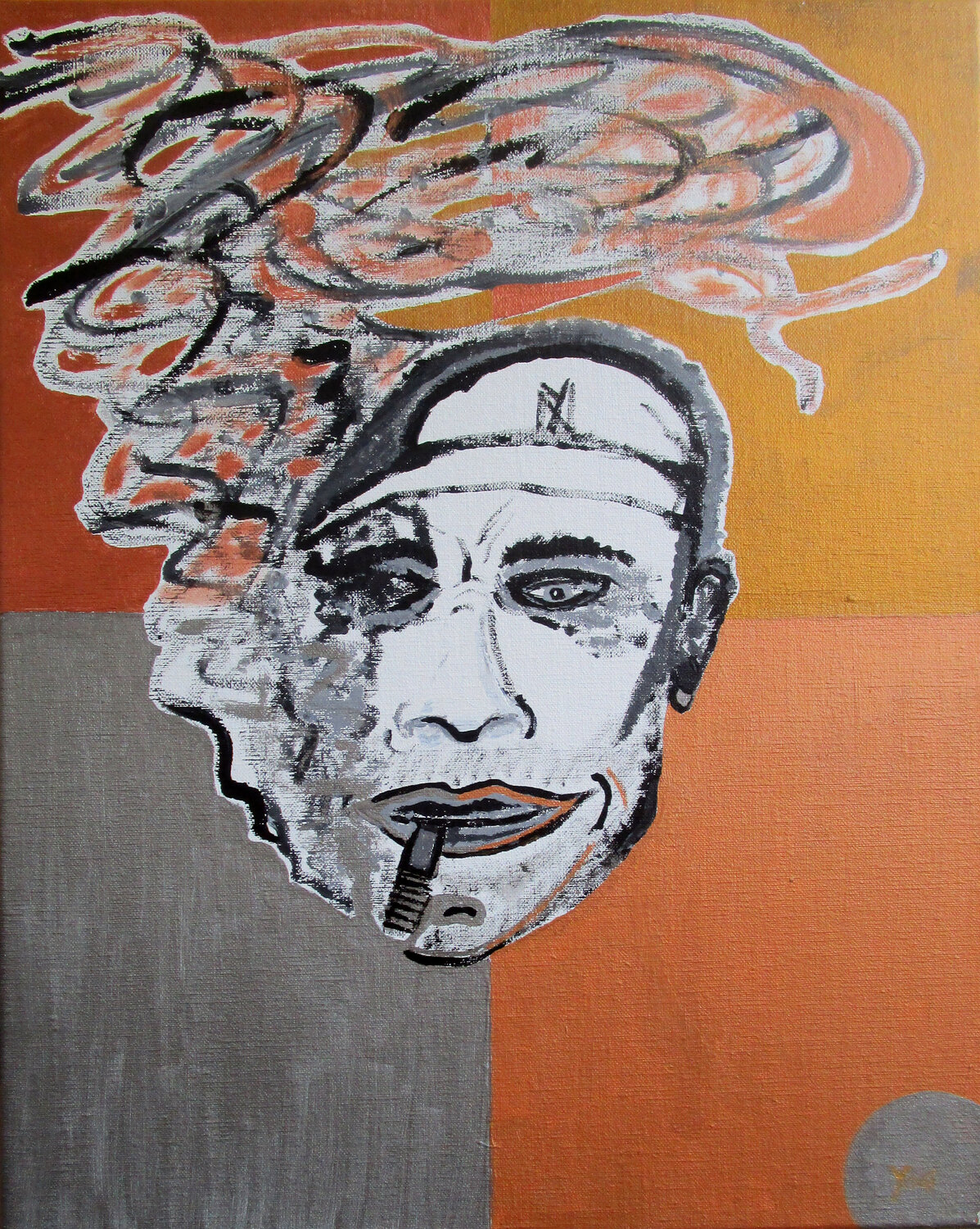 Raucher 1 Jörg "Yogi" Schäfer Original painting for sale