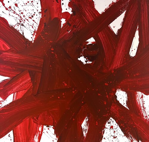Red Lines 9/24 by Romana Jelínková, Painting for Sale on Select