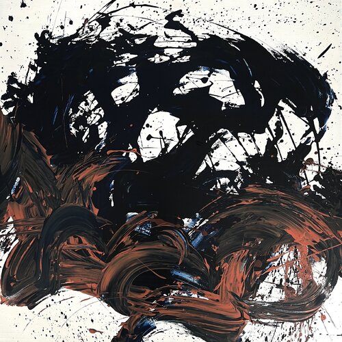 Between Ochre and Blue by Romana Jelínková, Painting for Sale on Select