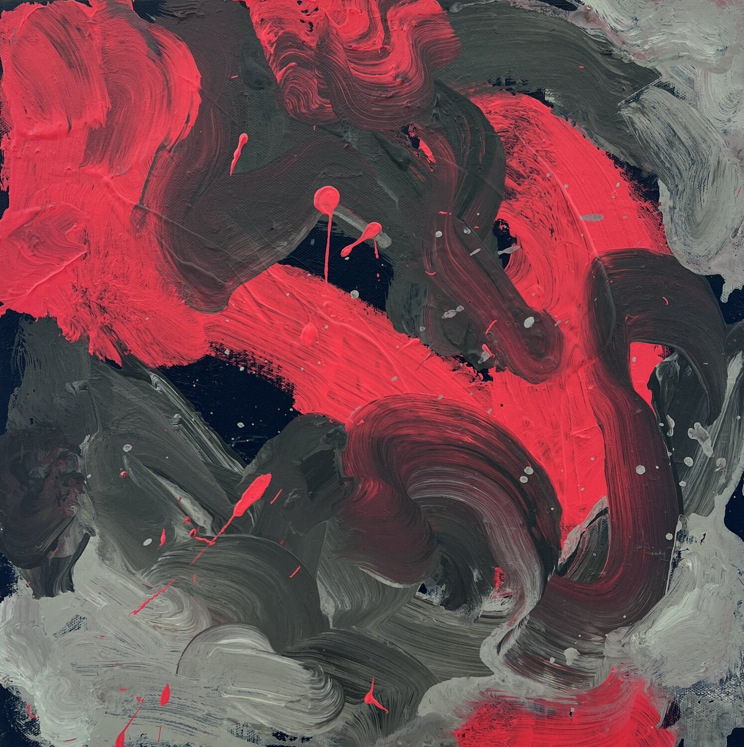 Red and Gray Romana Jelínková Original painting for sale