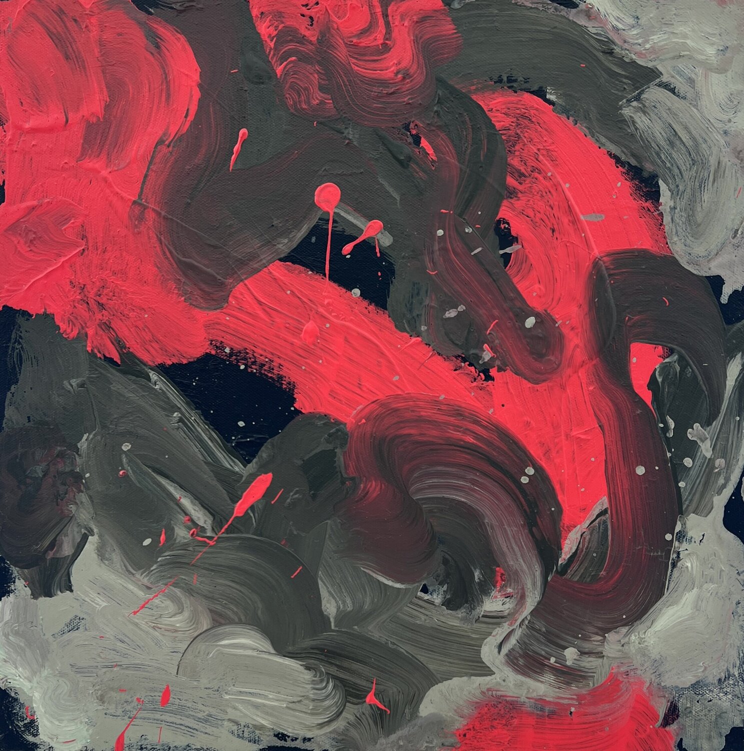 Red and Grey Romana Jelínková Original painting for sale