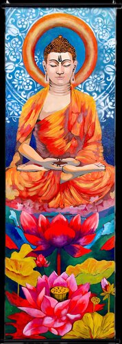 Buddha- Where emotions rest by POOVI ART, Painting for Sale on Select