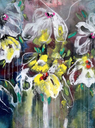 Bloom, I am here Abstract expressionism by POOVI ART, Painting for Sale on Select