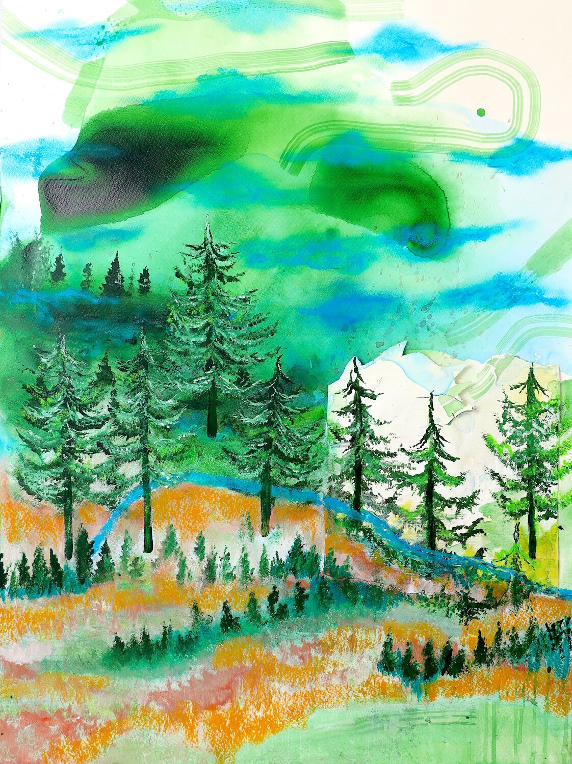 Whispers of pine POOVI ART Original painting for sale